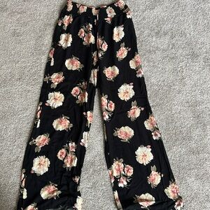Black floral pants
